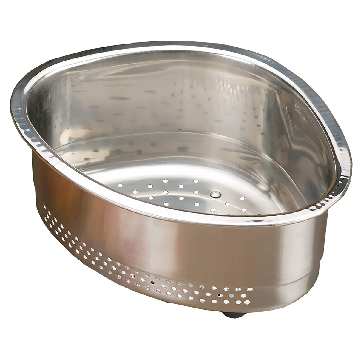 RSVP International Endurance® In-Sink Mesh Colander Strainer Basket, 3 Quart | Organize Sponges, Collect Food Scraps | Dishwasher Safe | Small Corner Basket | Steaming, Draining & Rinsing