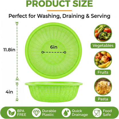 8 Pieces Plastic Wash Basket, Fruit Perforated Strainer for Kitchen