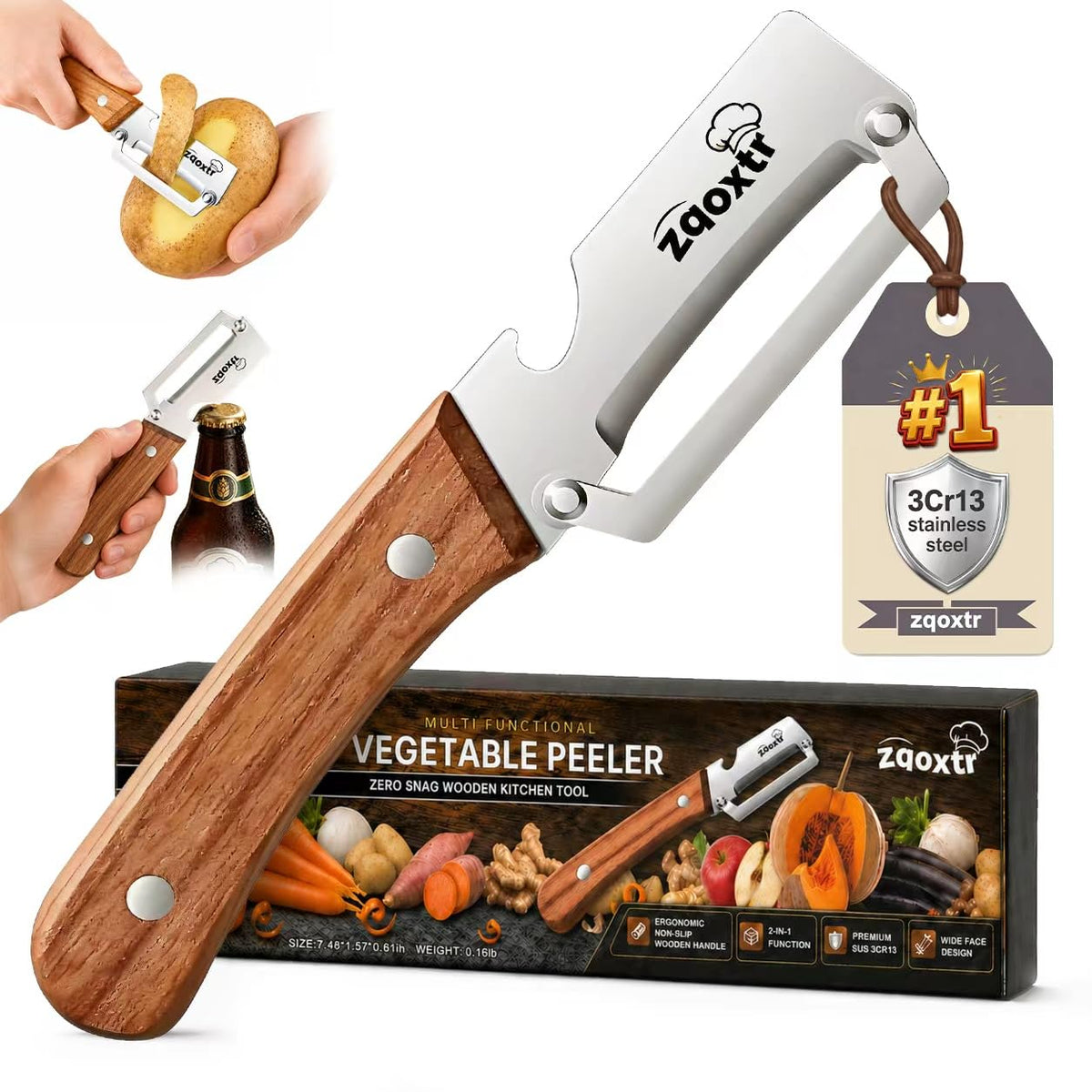 2-in-1 Multifunctional Vegetable Peeler with Bottle Opener