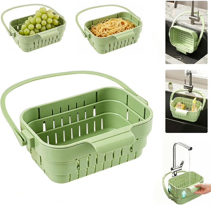 Hanging Sink Drain Basket For Kitchen, Foldable Stretchable Colander