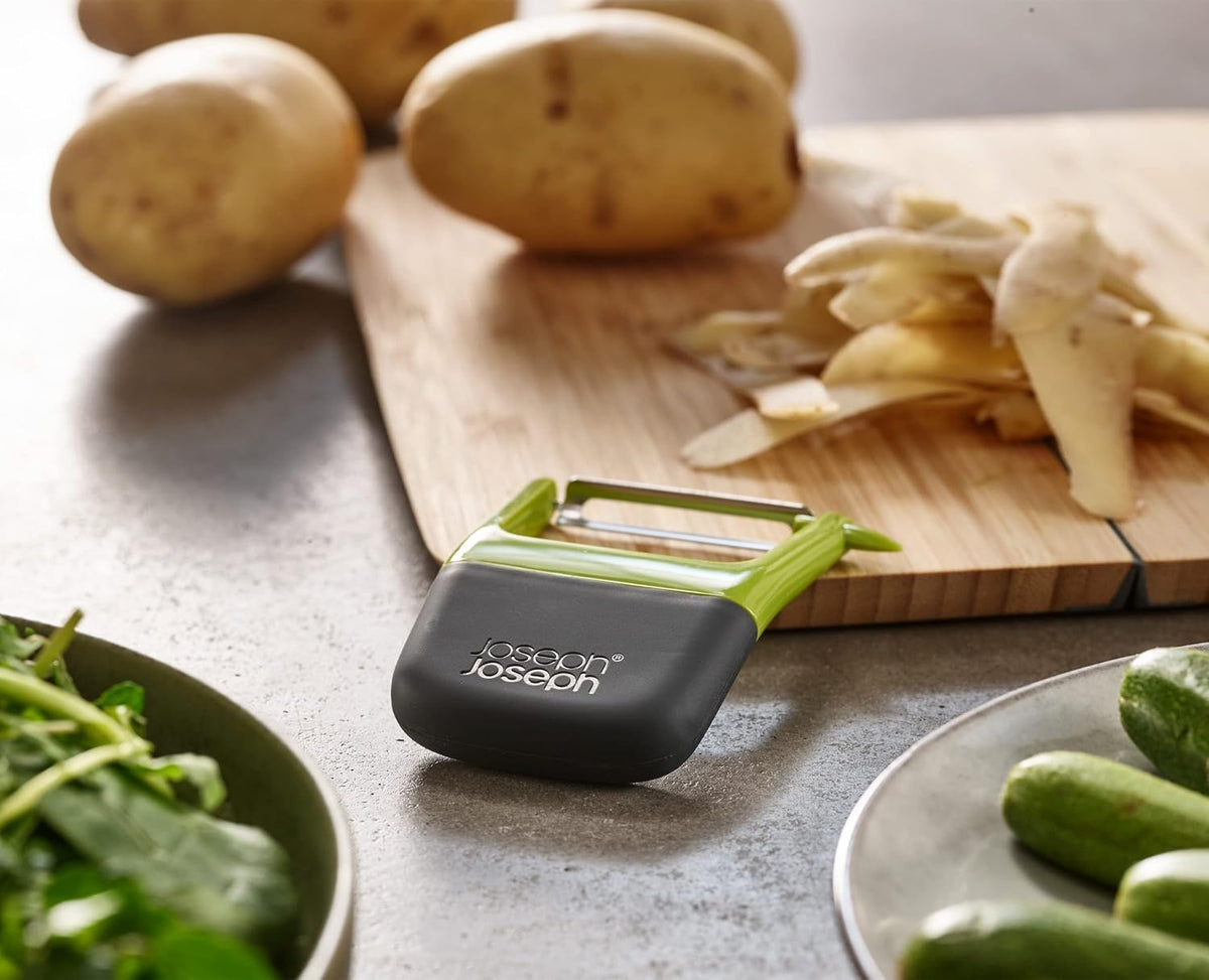 Joseph Joseph Duo Easy-Grip Straight Potato and Vegetable Kitchen Peeler, Green