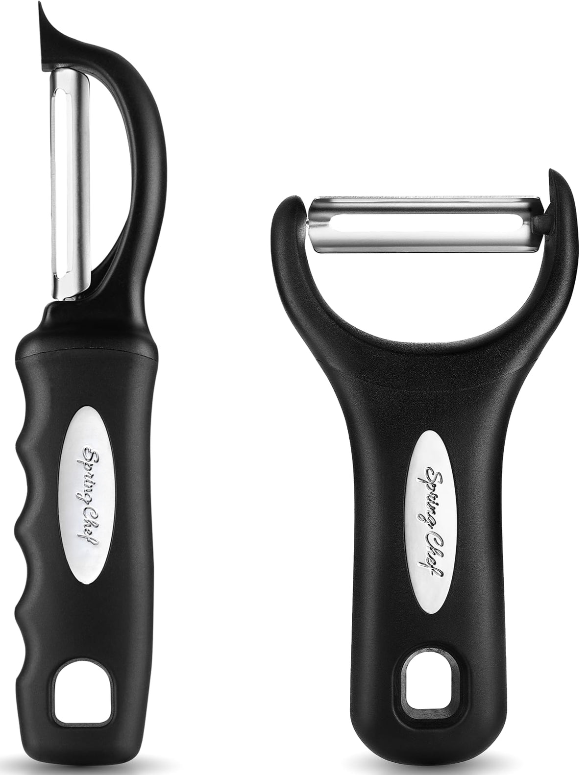 Spring Chef Swivel Vegetable Peeler & Y Potato Peeler w/Soft Grip Handles