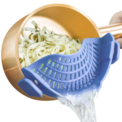 AUOON Clip On Strainer Silicone for All Pots, Standard 8.86 x 3.55in, Black
