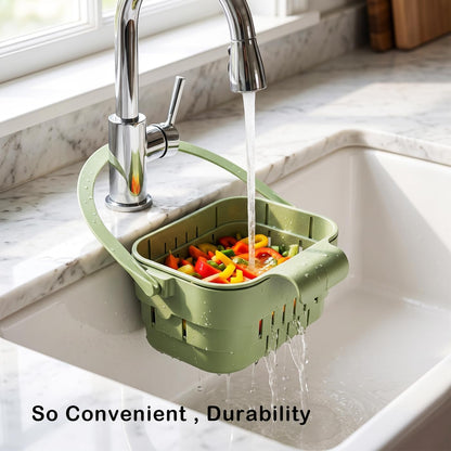 Kitchen Foldable Hanging Sink Drain Basket - Faucet Hanging Strainer Basket