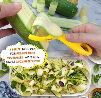 GANNK Vegetable Potato Peelers for Kitchen, Ultra Sharp Stainless Steel Blades Easy Peeling Apple Fruit Veggie Carrot Cucumber, W/Orange peeler, Dishwasher Safe