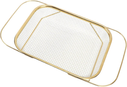 Over the Sink Colander Strainer, Stainless Steel Colander Strainer Basket, Fine Mesh Basket for Home Kitchen(13L x 10W x 3H in)