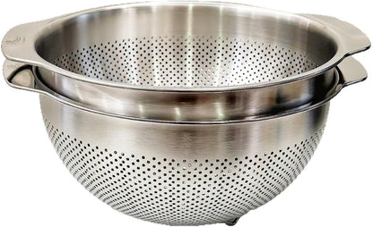 Drain Basket Stainless Steel Colander Strainer with Handle Strainer Basket Vegetable Draining Bowl Sturdy Handles Rust Resistant