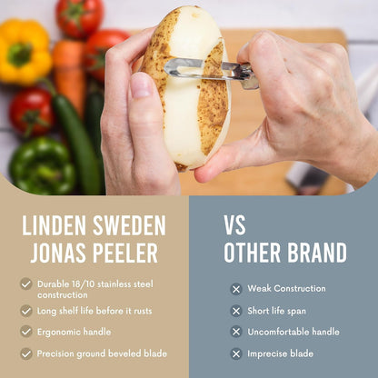 Linden Sweden Original Jonas Vegetable Peeler for Kitchen - 3-Pack