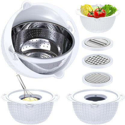 Over the Sink Colander - Strainers and Colanders - Sink Strainer Basket - Expandable Fine Mesh Strainer with Rubber Grip for Veggie, Fruits, Pasta, Home Kitchen Essentials (9.5W x 13.4-21.3L x 3.3H)