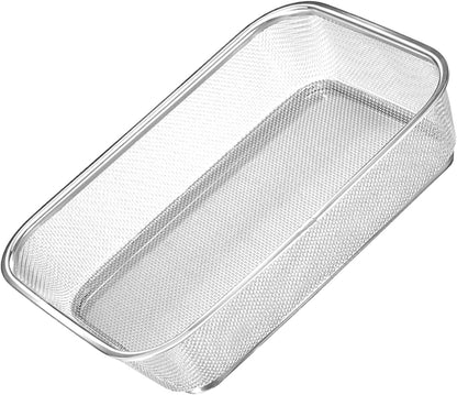 OSALADI Stainless Steel Draining Basket Multipurpose Fine Mesh Colander for Washing Fruits Vegetables and Rice Kitchen Storage Tray for Home and Restaurant Use
