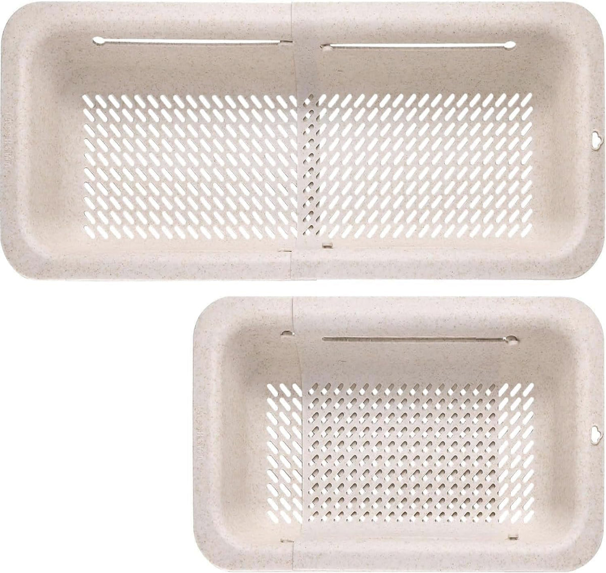 LASSHSWA Collapsible Colander for Kitchen, Over the Sink Strainer Basket for Kitchen, Fruit Pasta Food Strainer Expandable Plastic Colander BPA Free (Straw)