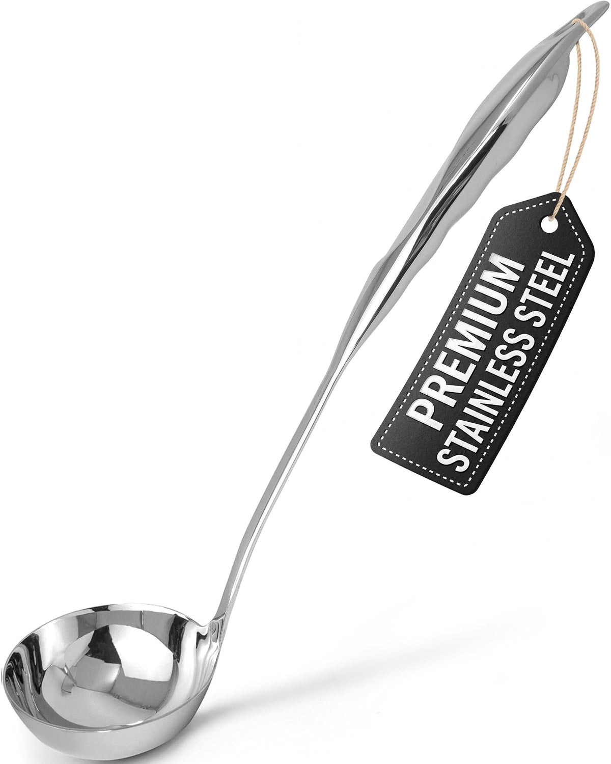 Zulay Kitchen Premium Soup Ladle - 12" Stainless Steel with Non-Slip Silicone Handle