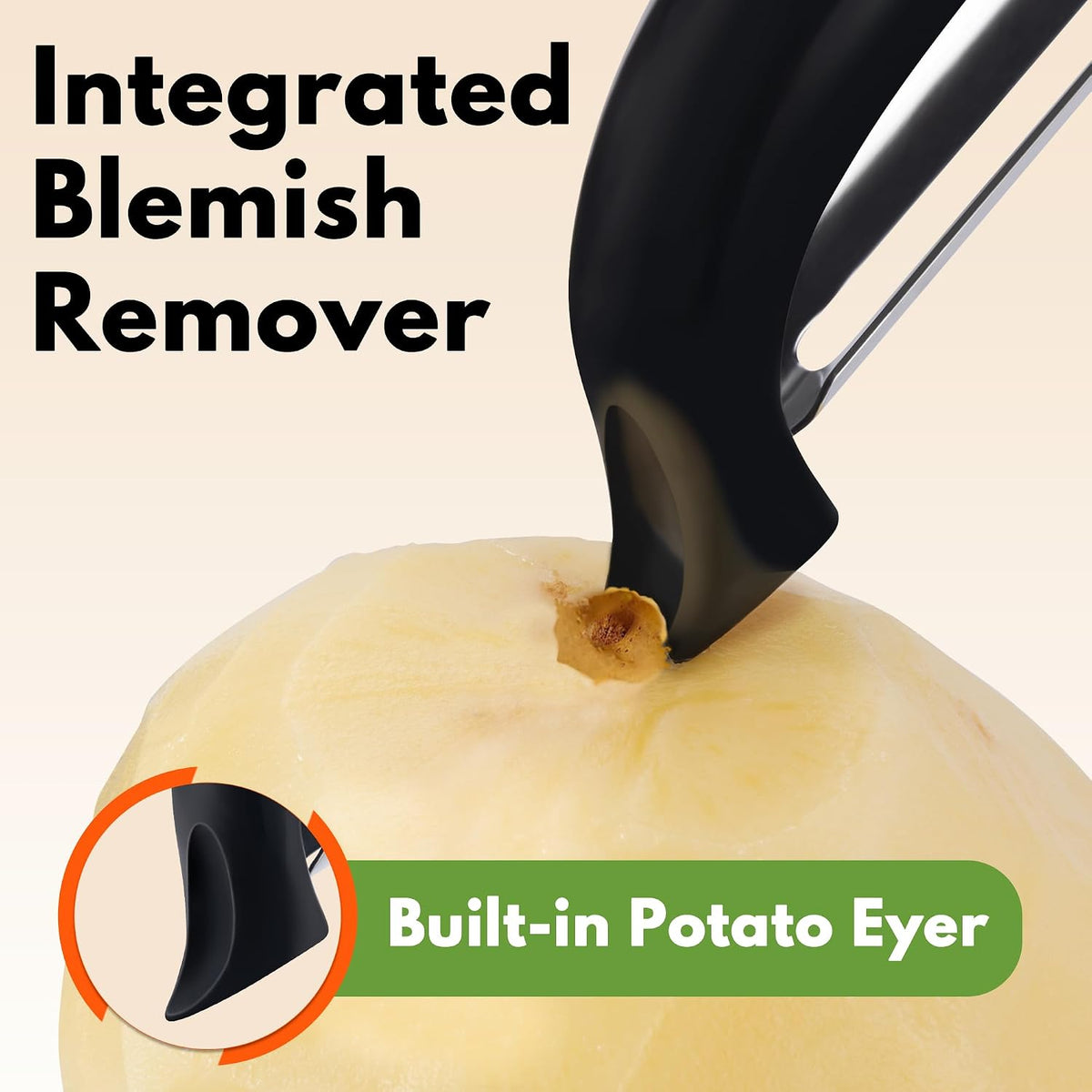 Swivel Vegetable Peeler Soft Comfort Handle Sturdy Long-Lasting 1Pcs Black