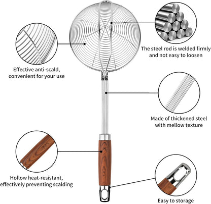 ChefBee 5.3" Stainless Steel Spider Strainer for Frying & Pasta