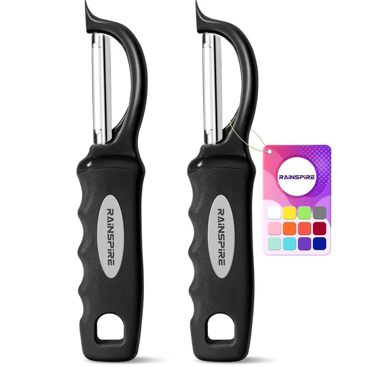 Swivel Vegetable Peeler Soft Comfort Handle Sturdy Long-Lasting 1Pcs Black