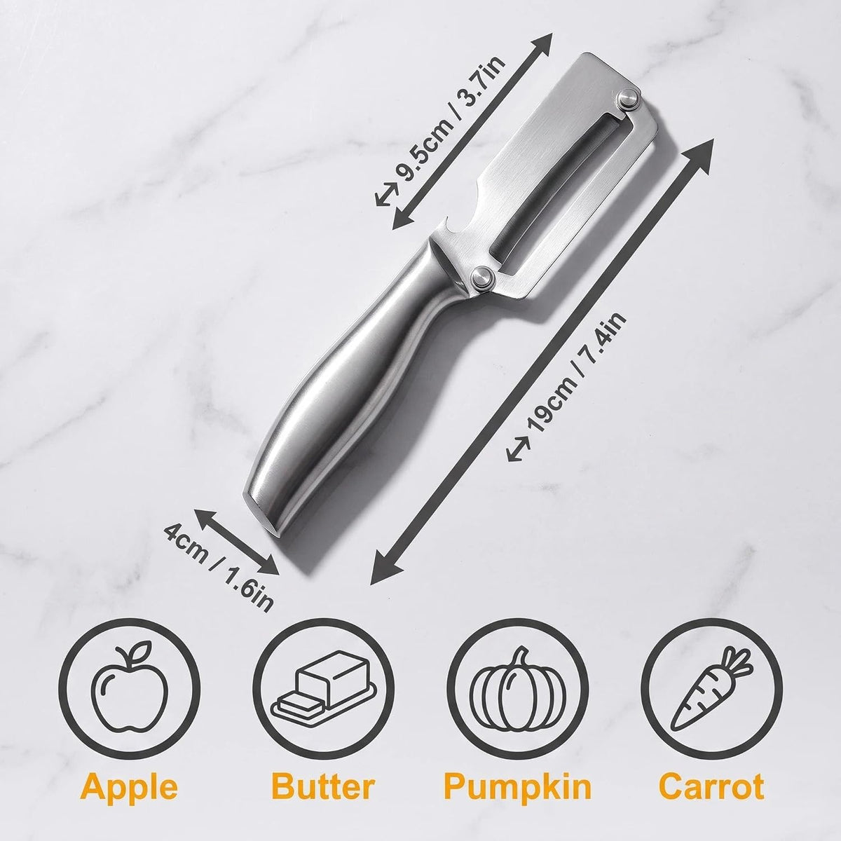 2-Pack Stainless Steel Vegetable Peeler Set - Zero Flex Professional Peelers, Commercial Grade Fruit & Vegetable Peelers for Kitchen, Dishwasher Safe, Rust Resistant