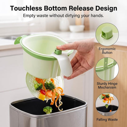 Kitchen Hanging Sink Drain Basket, Sink Drain Strainer Self Cleaning Faucet Hanging Filter Basket, Multifunctional Kitchen Sink Strainer Press Automatic Dumping Basket