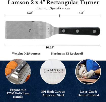 Lamson Small Metal Spatula, 2x4 In Brownie and Cookie Turner
