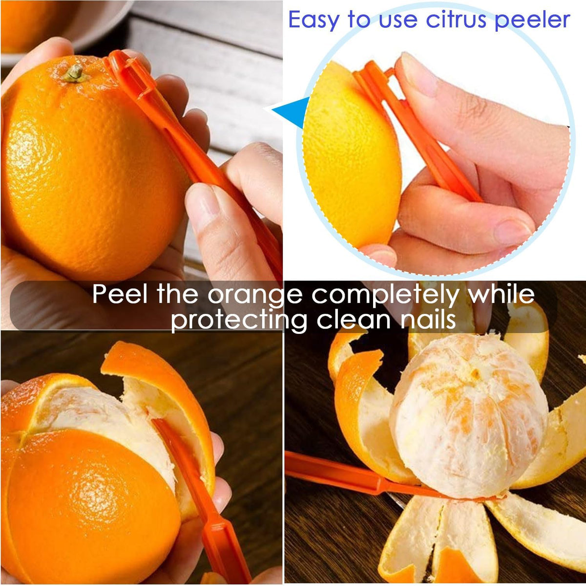 GANNK Vegetable Potato Peelers for Kitchen, Ultra Sharp Stainless Steel Blades Easy Peeling Apple Fruit Veggie Carrot Cucumber, W/Orange peeler, Dishwasher Safe