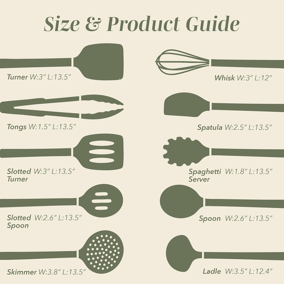 COOK WITH COLOR Silicone Cooking Utensils, Kitchen Utensil Set, Easy to Clean Silicone Kitchen Utensils, Cooking Utensils for Nonstick Cookware, Kitchen Gadgets Set, 10 Pieces, Green