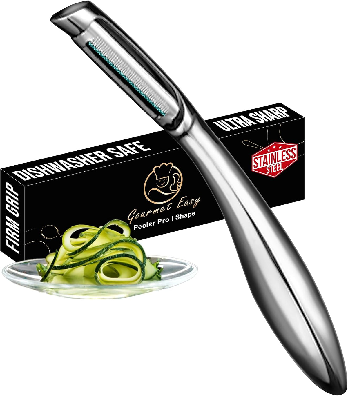 Gourmet Easy Vegetable Peeler Ultra Sharp Stainless Steel Blade (I Peeler)