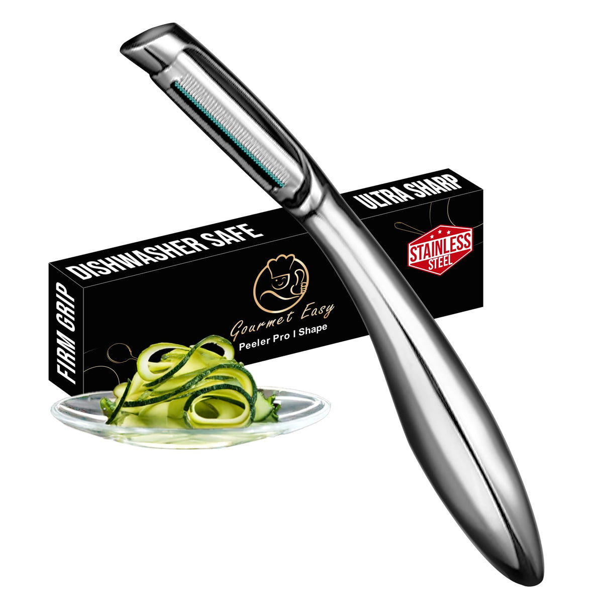 Gourmet Easy Vegetable Peeler Ultra Sharp Stainless Steel Blade (I Peeler)