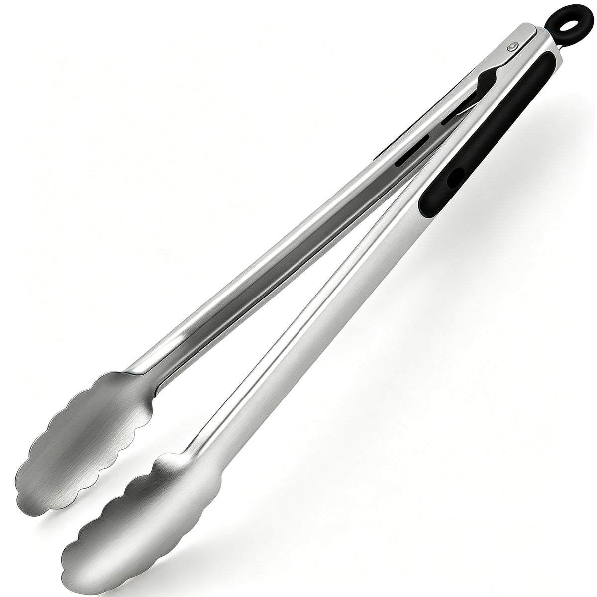 Stainless Steel Cooking Tongs Set of 3 - Heavy Duty 12/9/7 Inch Locking Tongs, Heat Resistant to 600 Degrees, Food Grade Kitchen Metal Tong for Food, Salad, & BBQ - Dishwasher Safe