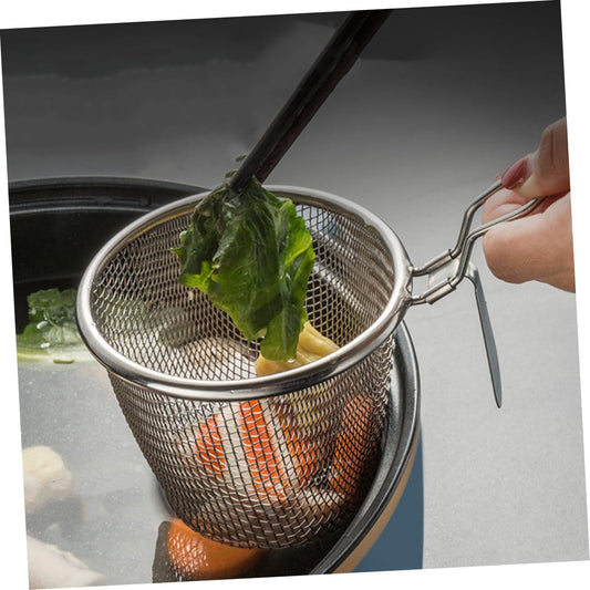 BESTOYARD 2-pack Mesh Pasta Baskets 6.10 X 4.33 X 5.51 in Stainless Steel Colander Filter for Noodles Vegetable Draining Frying and Food Filtration Kitchen Cooking Tool