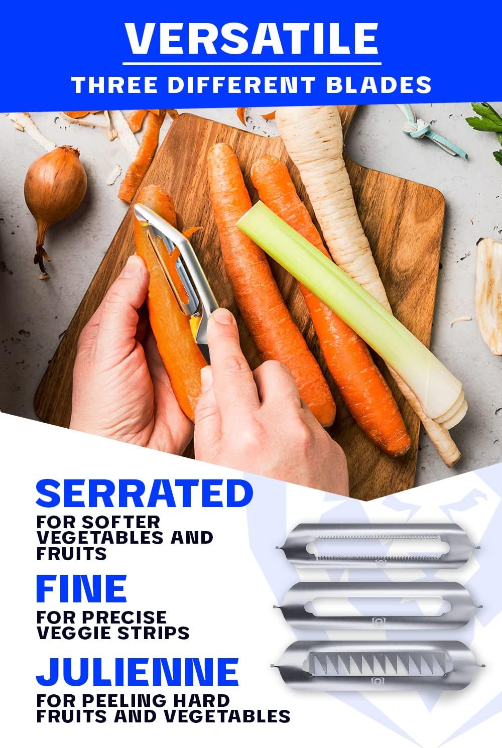 Dalstrong Straight Peeler Set - 3 Swappable Steel Blades