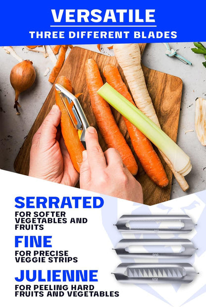 Dalstrong Straight Peeler Set - 3 Swappable Steel Blades