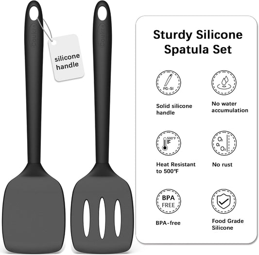 Coukre 2 Pack Silicone Spatula Set,High Heat Resistant, BPA-Free