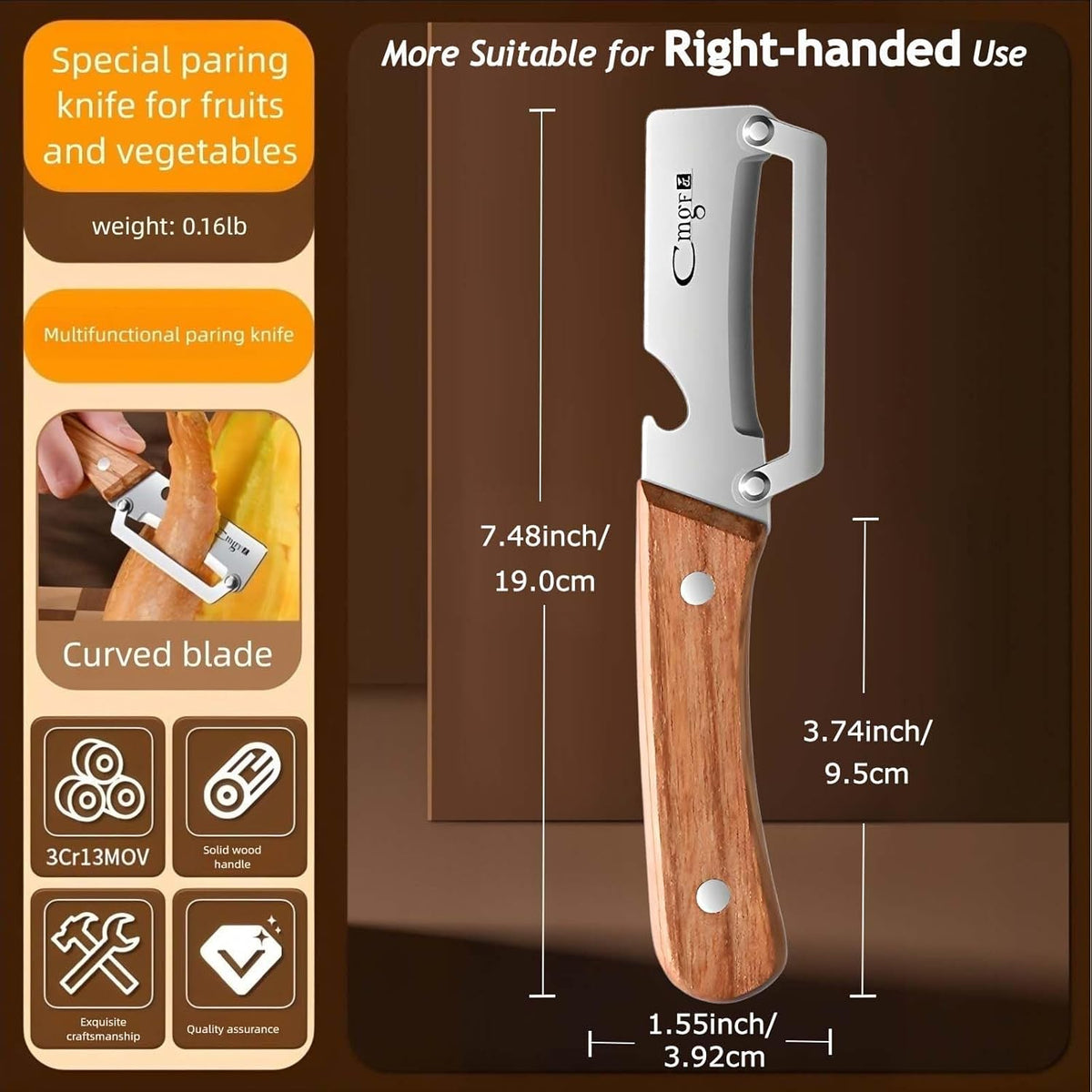 Vegetable Peeler Wooden Handle Sharp Stainless Steel Blade for Fruit