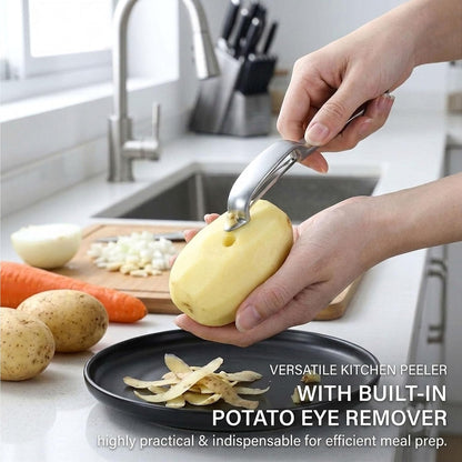 Vegetable Peeler for Kitchen with 2 Orange Citrus Peelers 1 Brush