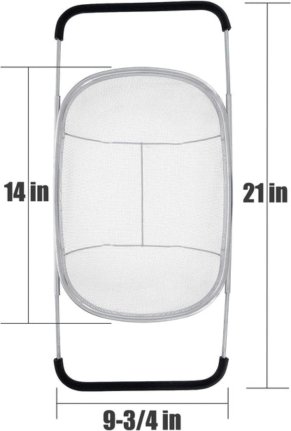 Fine Mesh Colander Over The Sink 6 Quart Stainless Steel Strainer Basket
