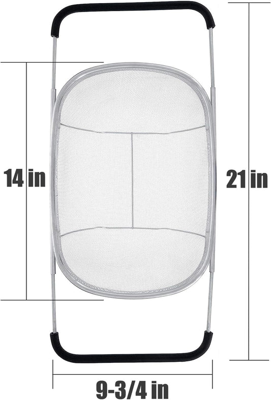 Fine Mesh Colander Over The Sink 6 Quart Stainless Steel Strainer Basket