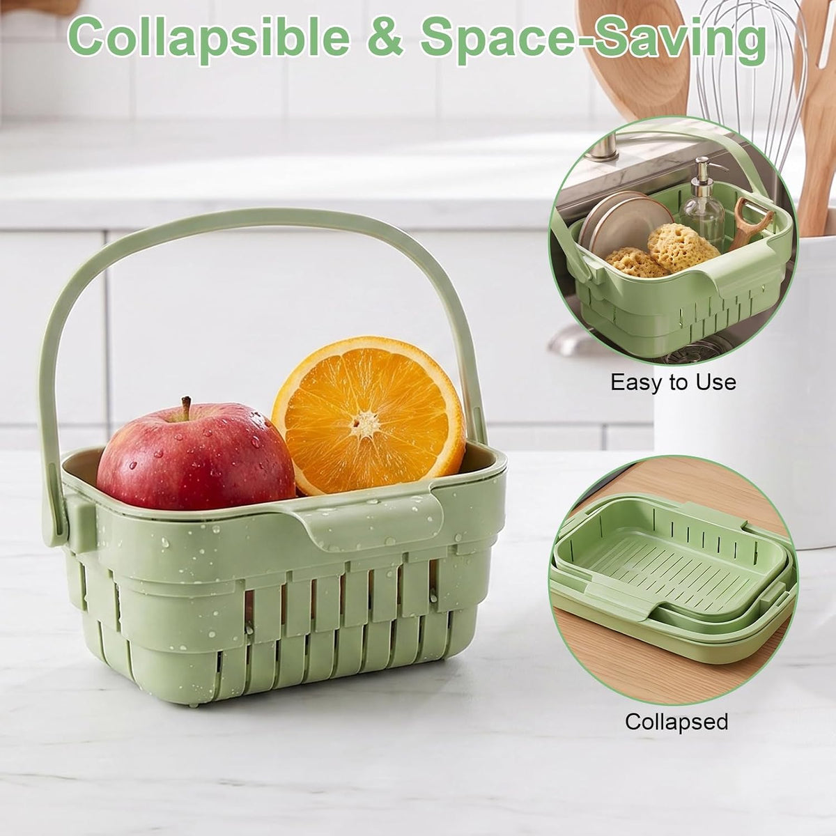 Hanging Sink Drain Basket For Kitchen, Foldable Stretchable Colander