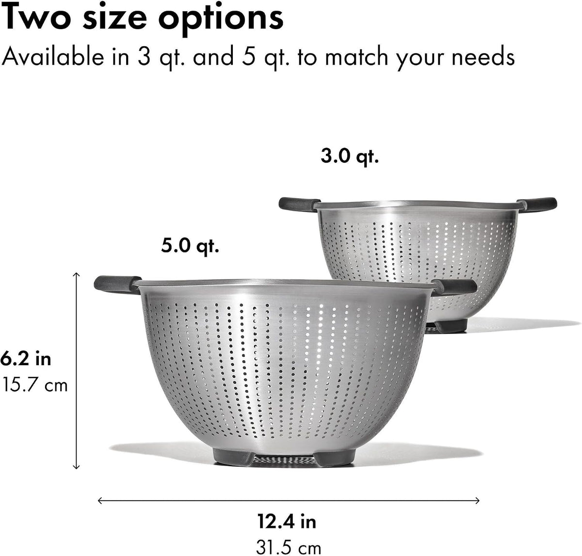OXO Good Grips Strainer - 5 Qt Capacity, Stainless Steel