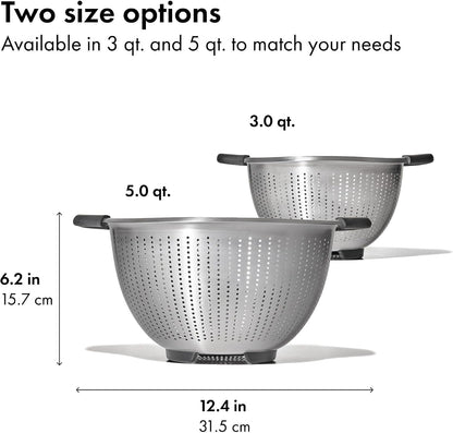 OXO Good Grips Strainer - 5 Qt Capacity, Stainless Steel