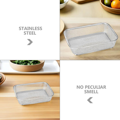 Stainless Steel Drain Basket Fine Mesh Vegetable Washing Basket Fruit Draining Kitchen Sieve for Rinsing Produce 13.38 X 9.84 X 3.14 in 1 X Draining