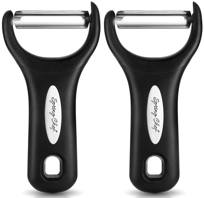 Spring Chef Stainless Steel Y Shaped Vegetable Peeler for Kitchen - Black