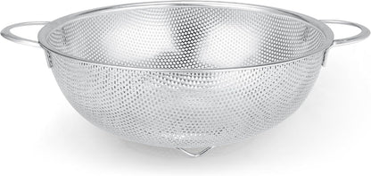 Gulex Colander Stainless Steel 3-Quart with Base, Strainer for Kitchen Food