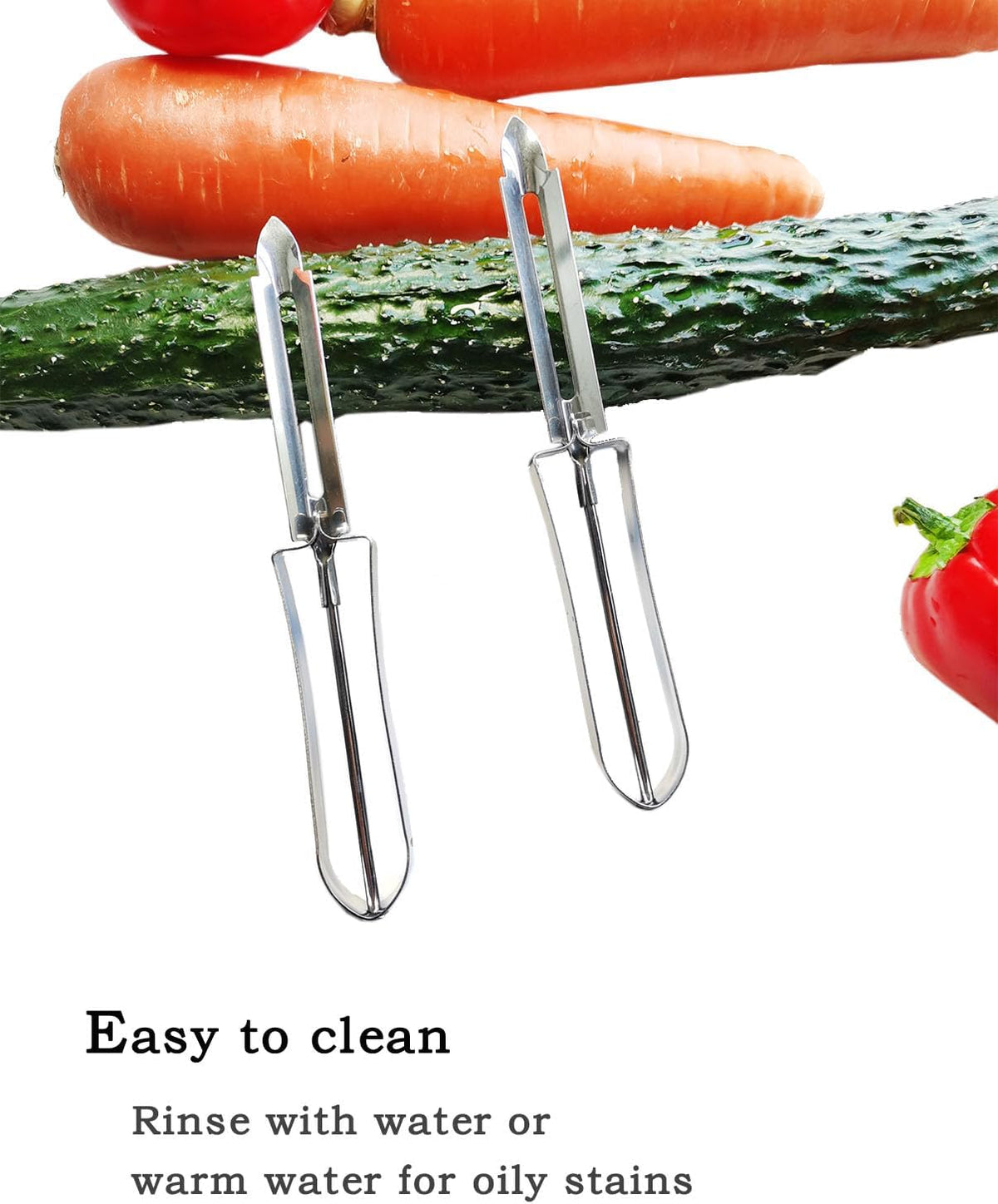 2PCS Stainless Steel Vegetable & Potato Peeler Sharp Blade Dual Handed
