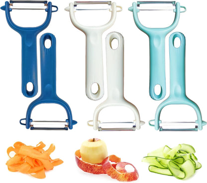 Trez Treamer 6-Pack Vegetable Peeler for Kitchen，Y Peeler Stainless Steel Potato Peeler Set for Apple Veggie Carrot Fruit Zucchini Cucumber Safe Peelers Bulk with Non-Slip Handle (P)