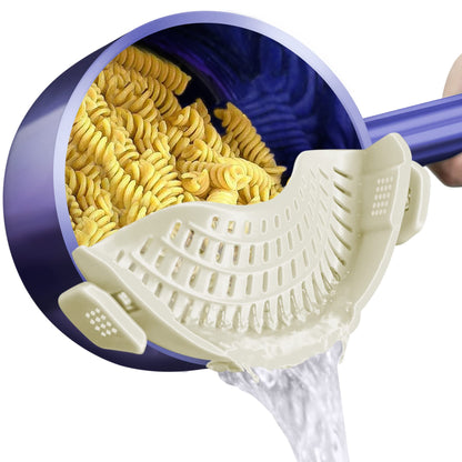 AUOON Clip On Strainer Silicone for All Pots, Standard 8.86 x 3.55in, Black