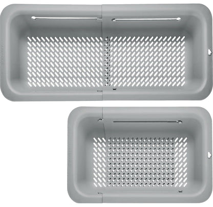 LASSHSWA Collapsible Colander for Kitchen, Over the Sink Strainer Basket for Kitchen, Fruit Pasta Food Strainer Expandable Plastic Colander BPA Free (Straw)