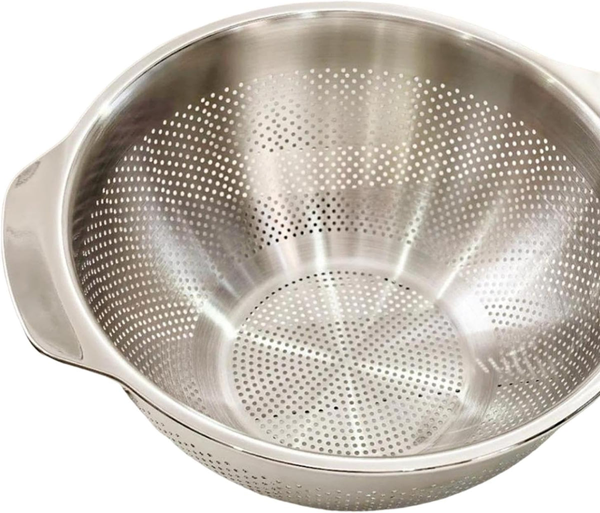 Drain Basket Stainless Steel Colander Strainer with Handle Strainer Basket Vegetable Draining Bowl Sturdy Handles Rust Resistant