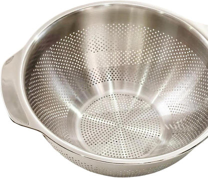 Drain Basket Stainless Steel Colander Strainer with Handle Strainer Basket Vegetable Draining Bowl Sturdy Handles Rust Resistant