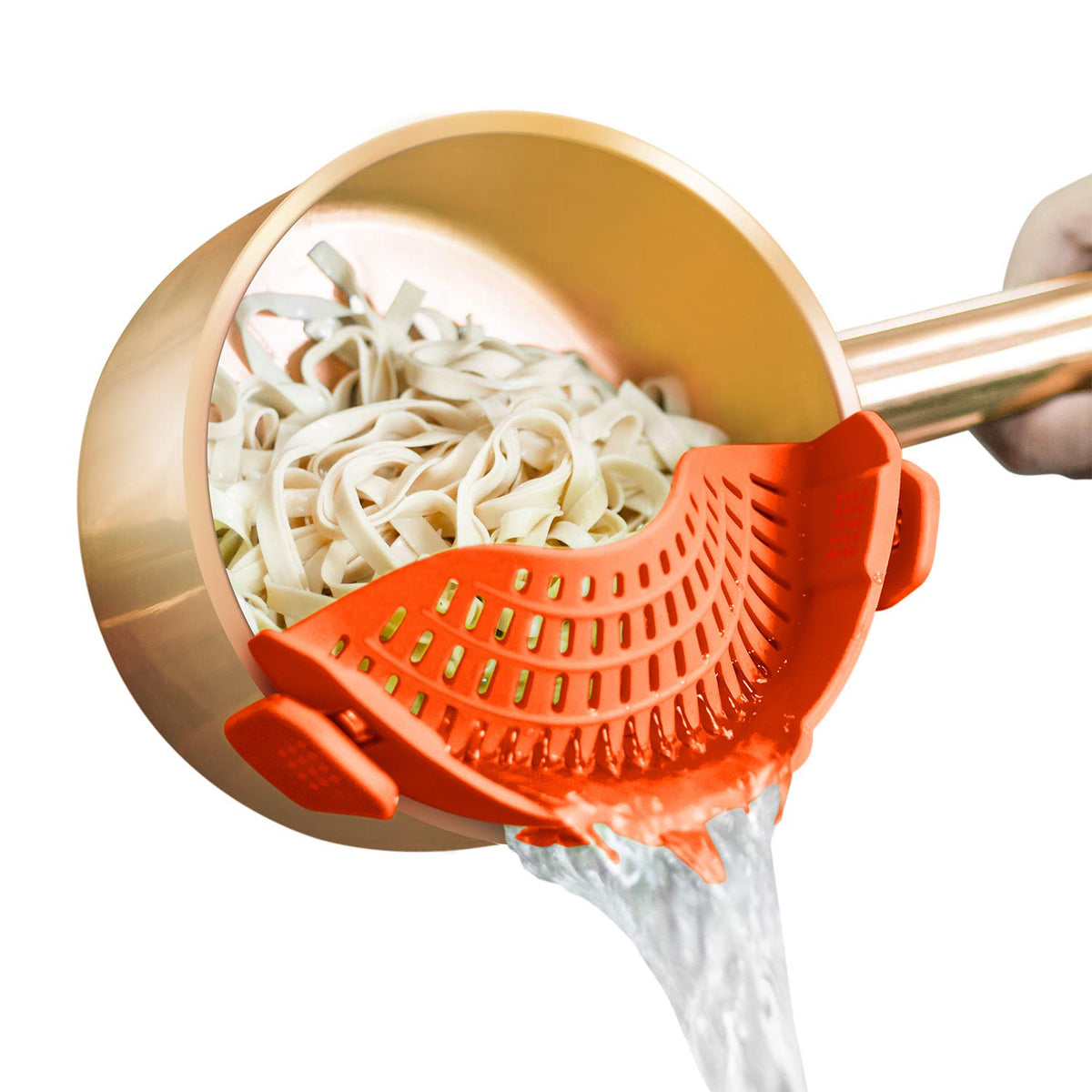 AUOON Clip On Strainer Silicone for All Pots, Standard 8.86 x 3.55in, Black