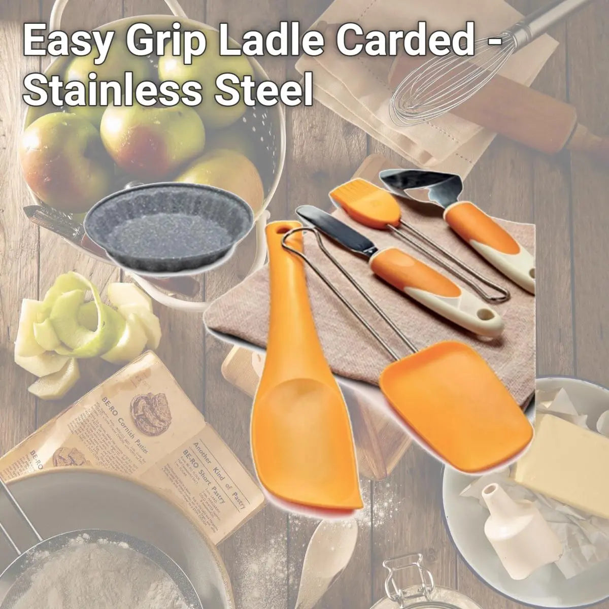 Ghidini V237 Easy Grip Stainless Steel Ladle - Carded Home Kitchen Utensil