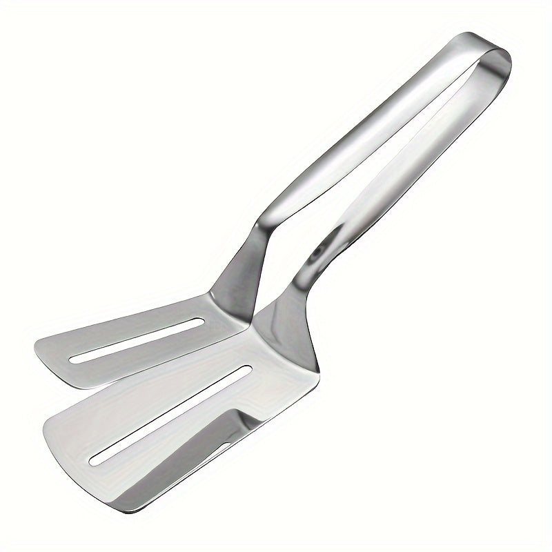 1pc Stainless Steel Steak Clip, Multi-Functional Fish Spatula, Barbecue Clip, Hollow Oil-Draining Food Clip, Kitchen Utensils